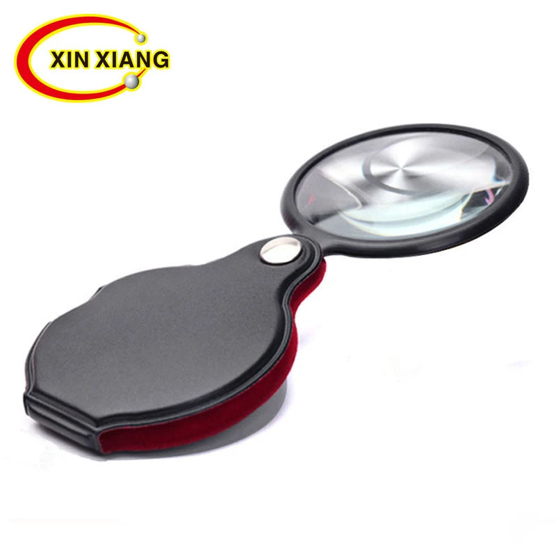 Factory Direct Selling Folding Mini 50mm Leather Case 8 Times Reading Magnifier For Gift Promotion