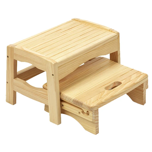 Factory Price 2Tiers Safety Wooden Step Stool Set