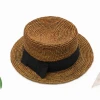 factory supply wholesale flat top and flat edge straw hat sun hat for summer crochet raffia hats