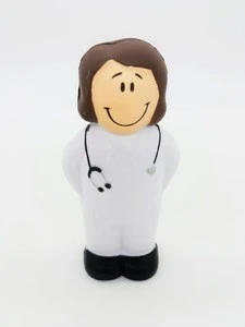 Factory Wholesale Cartoon Education Toy Doctor Shaped PU Foam Stress Ball Squishy Toy for Kids