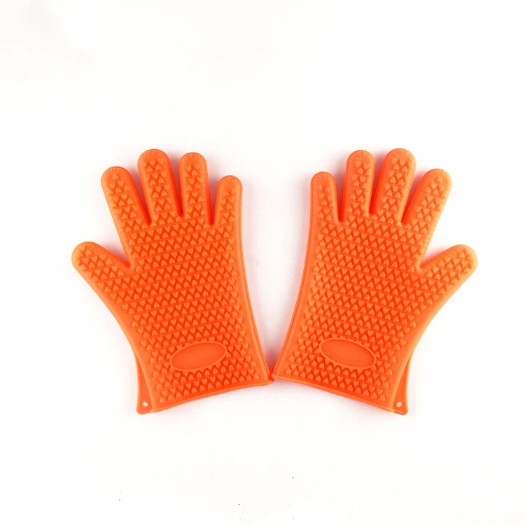 Factory wholesale multi usage anti slip silicone heat resistant glove with custom logo,Durable kitchen glove hand