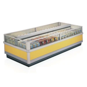Fan cooling open top double island freezer with plug-in compressor