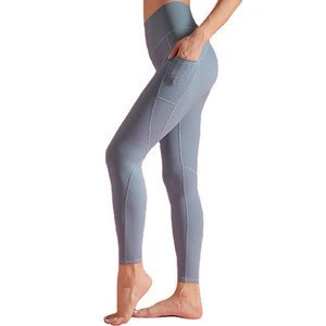 Fashion Running sport High waist sexy fitness tight leggings gym wear women yoga pants with mesh pockets