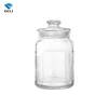 Fashion Style 2.2L 74.4oz Pickle Airtight Custom Clear Glassware honey Food Storage Jar with Ripple