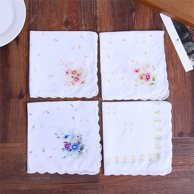 Fashionable 100% cotton lady handkerchief woven printing square handkerchief