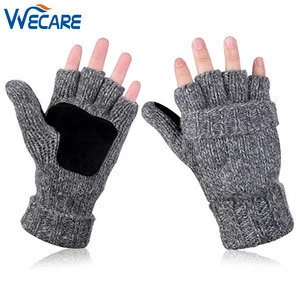 Fingerless Cashmere Thinsulate Thermal Wool Woven Knitted Warm Mittens Cover Winter Gloves