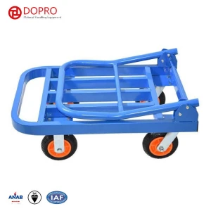 flat hand psuh trolley folded shopping cart for warehouse goods movingWarehouse high quality tool hand push flat cart transport