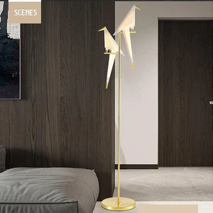 Floor Lamp Led Tripod Black Modern Unique Light Art Style Fabric Rohs Color Energy Material