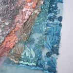 Floral color sale textiles embroidery mesh stock of sequin fabric stock mix
