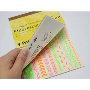 Fluorescent water transfer temporary tattoos with cosmetic grade by Disney and NBCU audited factory