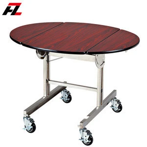 Foldable Stainless Steel Serving Cart Hotel Restaurant Room Service Trolley