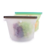 Food Grade Leakproof Fresh Vegetable Packaging Large Zipper Freezer Reusable Silicone Food Preservation Storage Bags With Timer