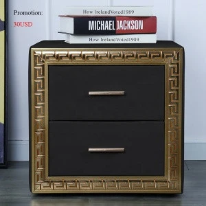 Free sample Classical European Design Gold-plating Luxury Handle Drawer Nightstand with storage