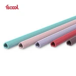 Fscool Heart shaped Collapsible Colorful Reusable Silicone Straw Drinking Straws With Cleaning Brush
