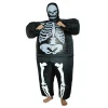 Funny Inflatable Fat Black Skeleton Costume Ghost Mascot Blow-up Waterproof Halloween Cosplay Party Decoration for Adults