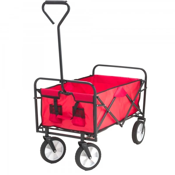 Garden Cart Folding Wagon Foldable Cart Roll Container 78 * 55 * 21cm 600D Fabric and Metal,stainless Steel Four-wheel in Carton
