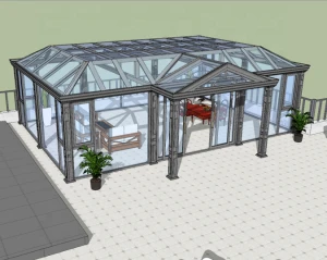 garden glass green house shopping mall terrace roof aluminum profile glass house