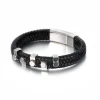 Genuine Leather Bracelet Men 316L Stainless Steel Accessories Bracelets Fashion Wrap Bangles Hand Jewelry
