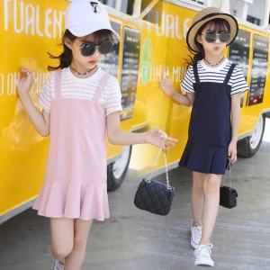 Girl&#x27;s summer dress fashion strapless skirt beautiful young girls in cotton fabric short frilly skirts