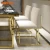 Import Gold metal legs simple modern style white fabric dining chair with home furniture from China