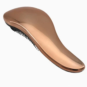 Gold Private Label Electroplating Plastic Salon Styling Tamer Tool Detangling Hair brush
