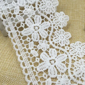 Golden Knit 100%Polyester High Quality Embroidery Guipure Lace for Garment Accessory 10001D#
