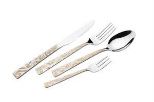 good quality gold plating stainless steel flatware set for restaurant