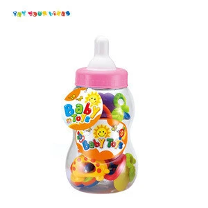Good quality safty silicone toy teether baby rattle 8pcs