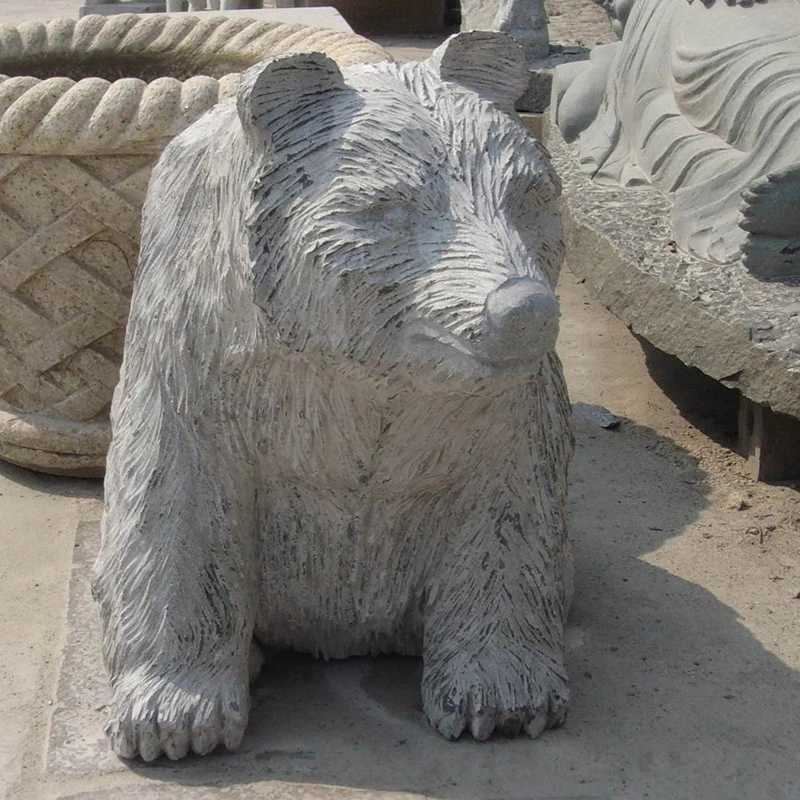 grey granite stone animal bear statue for garden ornaments