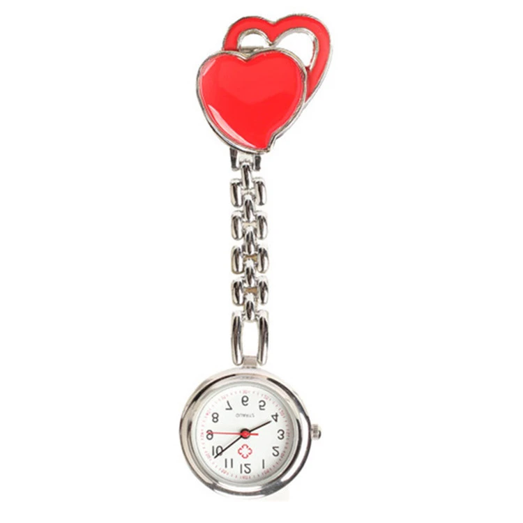 &gt;&gt;&gt;New Chest Pocket Watch Doctor Nurse Watch Warm Sweet Heart Quartz Fob Brooch Pocket Watch with Clip