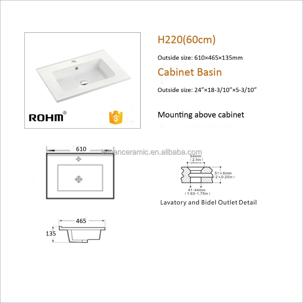 H220 New design sanitary ware bathroom ceramic sink over counter wash basin
