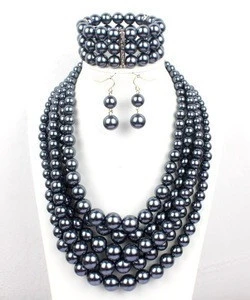 Handmade Classic Women Bridal Beads Necklace Earrings Costume African Wedding Jewelry