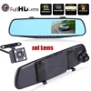 HD 1080P 4.5 inch Dual Lens Waterproof Support Multiple Languages Car DVR Rear View Mirror Dash Cam Video Camera Car Accessories