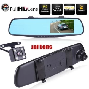 HD 1080P 4.5 inch Dual Lens Waterproof Support Multiple Languages Car DVR Rear View Mirror Dash Cam Video Camera Car Accessories