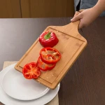 HD-M270 Real shot Newest design Customized Bamboo chopping block with Juice Groove