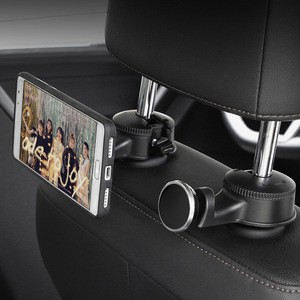 Headrest Double Magnetic Phone Holder with Hook Backseat Tablet Holder Cell Phone Car Mount Mobile Phone Holder for Smartphones