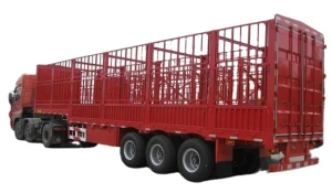 Heavy duty transport cargo container semi-trailer livestock transport stake fence semi trailer