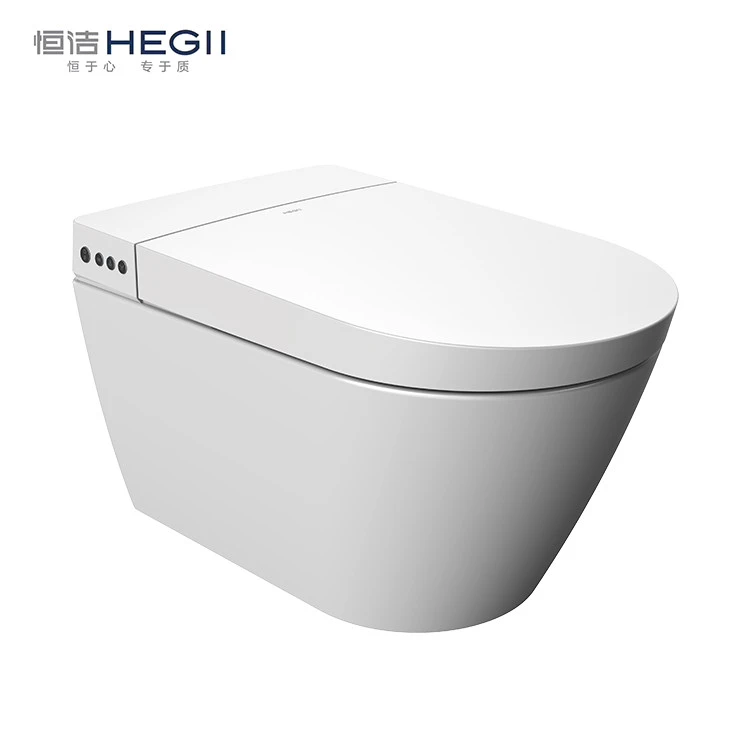 HEGII european bathroom back to wall concealed tank p trap automatic intelligent wall mounted smart wc toilet bowl with bidet