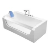 High controller clear champagne Square tempered Glass Bathtub spa Massage Bath Tub