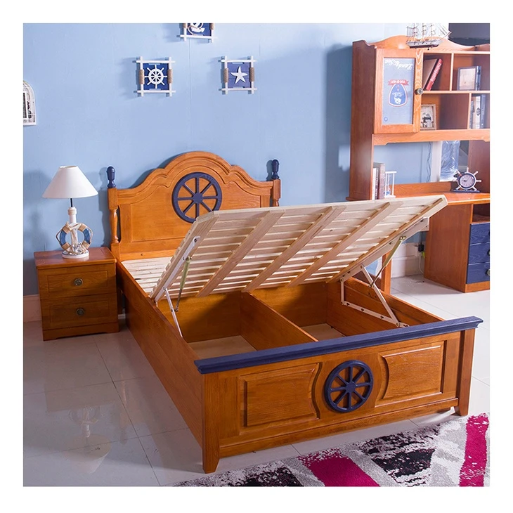 High-end Bed Room Furniture Kids with Price Kids Wooden Bed with Storage