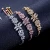 Import High fashion luxurious jewelry adjustable chain bangle full diamonds top quality zircons flower shape women bracelet from China