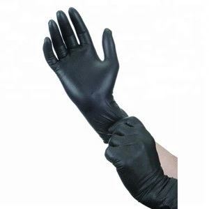 high five onyx black white nitrile disposable gloves