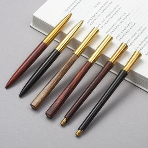 High Grade Gift Manual Ebony Pen Esthetician Writing Instrument CNC lathe making Solid Oxidation Brass Exotic Wood Pens