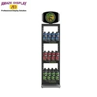 high quality 3 layer 48 bottles metal floor display stand