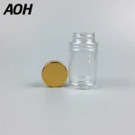 High Quality 46mm 87mm Transparent Plastic cover + UV plating Medical Small Pet Pill Medicine Bottle