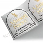 High Quality Hot Gold Foil Embossment Texture Paper Cosmetic Packaging Label Stickers