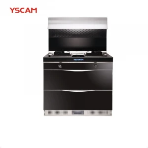 High quality kitchen integrated gas cooker with disinfection cabinet and smoke machine