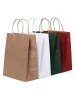 High Quality Logo Printed Biodegradable Packing Brown Kraft Paper Bag With Handles