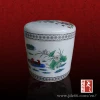 High quality Round style famille rose ceramic bio cremation urns for funeral supplies