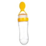 high quality silicone baby food feed bottle spoon feeder